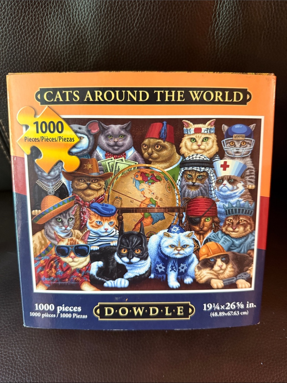 Dowdle Cats Around The World 1000-Piece Jigsaw Puzzle. Has poster